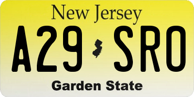 NJ license plate A29SRO
