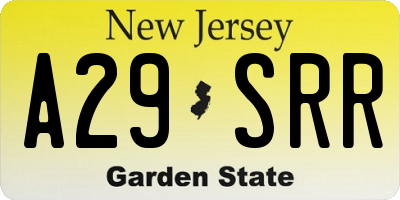 NJ license plate A29SRR