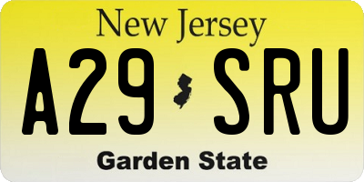 NJ license plate A29SRU
