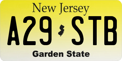 NJ license plate A29STB