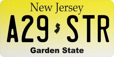 NJ license plate A29STR