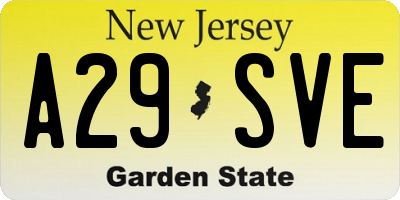 NJ license plate A29SVE