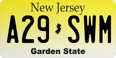 NJ license plate A29SWM