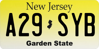 NJ license plate A29SYB