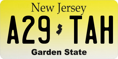 NJ license plate A29TAH