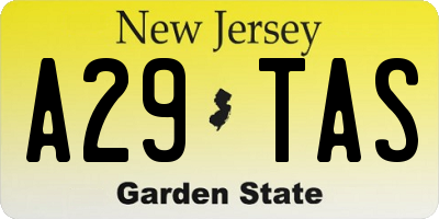 NJ license plate A29TAS