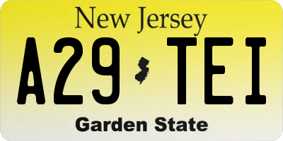 NJ license plate A29TEI