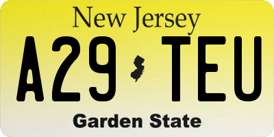 NJ license plate A29TEU