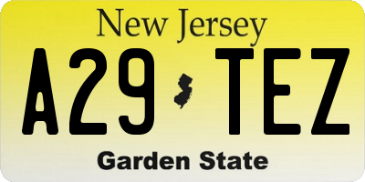 NJ license plate A29TEZ