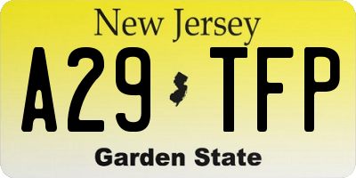 NJ license plate A29TFP