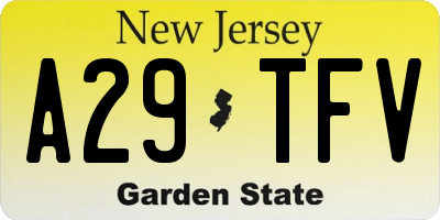NJ license plate A29TFV