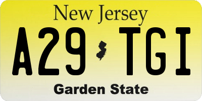 NJ license plate A29TGI