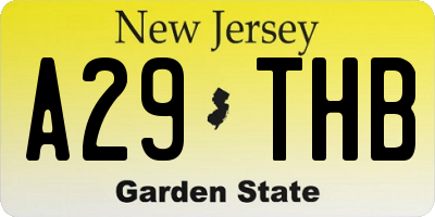 NJ license plate A29THB