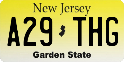 NJ license plate A29THG