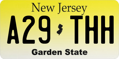 NJ license plate A29THH