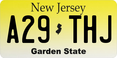 NJ license plate A29THJ