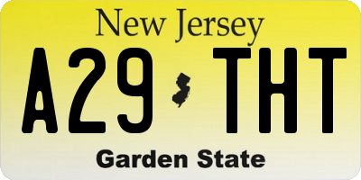 NJ license plate A29THT