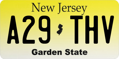 NJ license plate A29THV