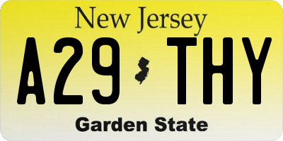 NJ license plate A29THY