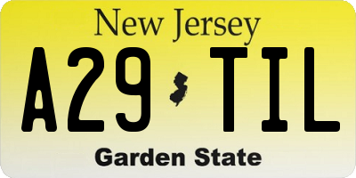NJ license plate A29TIL