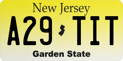 NJ license plate A29TIT
