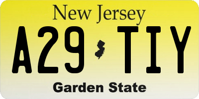 NJ license plate A29TIY
