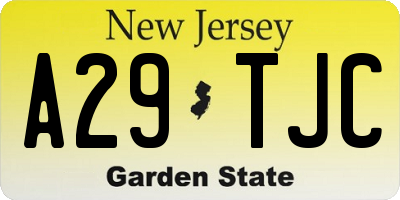 NJ license plate A29TJC