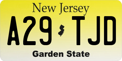 NJ license plate A29TJD