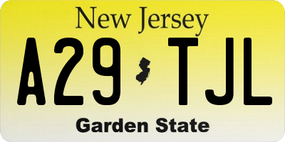 NJ license plate A29TJL