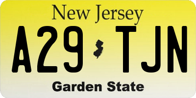 NJ license plate A29TJN
