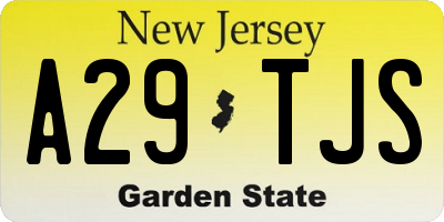 NJ license plate A29TJS