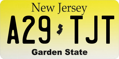 NJ license plate A29TJT