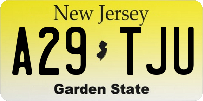 NJ license plate A29TJU