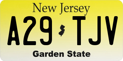 NJ license plate A29TJV