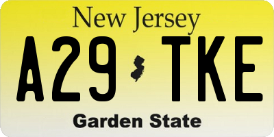 NJ license plate A29TKE