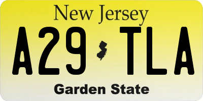 NJ license plate A29TLA