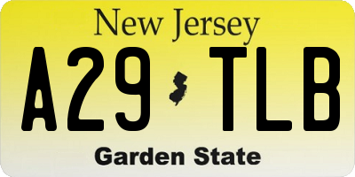 NJ license plate A29TLB