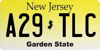 NJ license plate A29TLC
