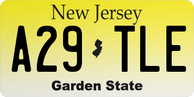 NJ license plate A29TLE