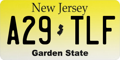 NJ license plate A29TLF
