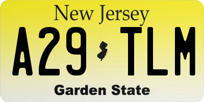 NJ license plate A29TLM