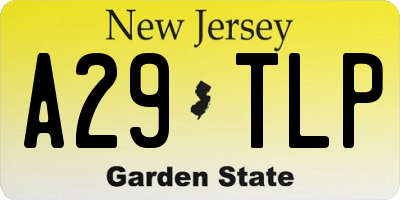 NJ license plate A29TLP