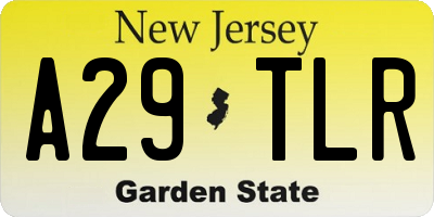 NJ license plate A29TLR