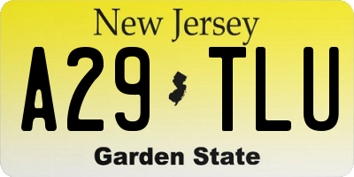 NJ license plate A29TLU