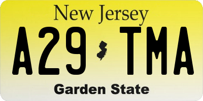 NJ license plate A29TMA
