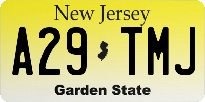 NJ license plate A29TMJ