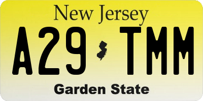 NJ license plate A29TMM