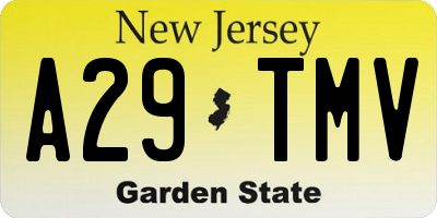 NJ license plate A29TMV
