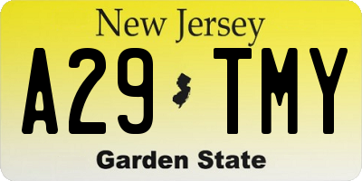 NJ license plate A29TMY