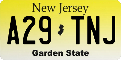 NJ license plate A29TNJ